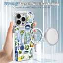 for iPhone 14 Pro Max Case [Compatible with Magsafe],Girls Women Clear Magnetic Case Silicone Shockproof Protective Cover with Pattern Summer Ocean Lemon Fish