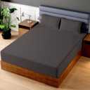 Superity Luxurious Hotel Quality Short Queen Fitted Sheet 100% Cotton Ultra Soft, Skin-Friendly & Hypoallergenic Deep Pocket Fits 12 Mattress Easy Care & Snug Fit (Short Queen Size - 60 X 75) (Dark Gray)