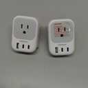 Italy Travel Plug Adapter 2 Pack, TESSAN Type L Adapter for Travel with 4 Outlets 3 USB (2 USB-C), Power Adaptor for US to Italy Chile Rome Uruguay Milan Libya