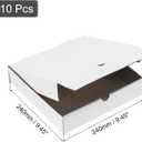 uxcell Pizza Box, 10pcs 9 x 9 Inches - Cowhide Paper Mini Pizza Boxes, Square Corrugated Storage Container for Cake Cookies Pizza Party (White)
