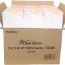 Best Option Soft 2-Ply Facial Tissue White 130-Count Box Pack of 12 for Office