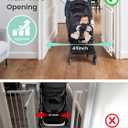 Grownsy Baby Gate for Stairs- No Bottom Bar, 29.8 to 43.5 for Child and Pet, Dog Gate with Auto-Close & One-Hand Operation, Hardware-Mounted (Drill Needed) Installation for Doorways and Indoor Use
