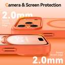 DUEDUE for iPhone 17 Pro Max Case Magnetic [Compatible with Magsafe], Translucent Matte Back Protective Cover Anti-Scratch Shockproof Phone Case for iPhone 17 Pro Max 6.9", Orange
