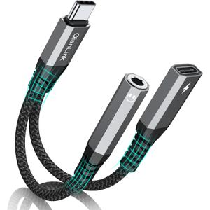 4 x USB C to 3.5mm Headphone and Charger Adapter, 2-in-1 Type C to Aux Jack Cable with PD 60W Fast Charging for iPhone15 16 17 Pro Max, Samsung Galaxy S22 S23 S24 S25 Ultra, Note 20, iPad Air4, Pixel 8 9