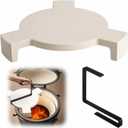 2 Pcs BBQ Plate Setter Lifter Set Smoking Stone Pizza Stone, BBQ plate: fit for 18" large grill
