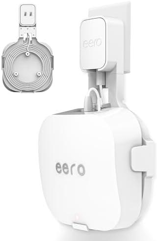 CUHIOY Wall Mount Holder for eero pro 6/6e, Sleek Secure Wire Organizer for Wi-Fi System, Plug and Play, Durable ABS Material (White, 1-Pack)