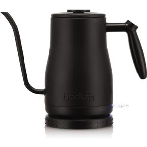 Bodum 34oz Bistro Gooseneck Electric Water Kettle, Pour Over Coffee & Tea, Stainless Steel, Matte Black