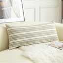 Decorative Boho Lumbar Pillow Covers, Modern Farmhouse Couch Pillowcase, 14 x 36 Long Accent Body Throw Pillow Covers, Sofa Bed Living Room Decor Cushion Case, Olive Green, Pack of 1