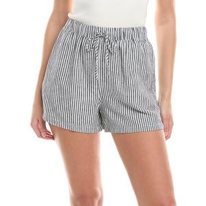 Onia Women's Air Linen Elastic Drawstring Short (Medium, Deep Navy/White)