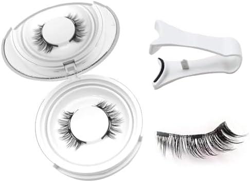 Ginani Magnetic Eyelashes,Ginani Magnet Eyelashes with Applicator Natural Look,Reusable No Glue or Liner Needed Soft Eyelashes Kit for Women(Simple)