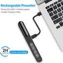 DinoFire USB C Rechargeable Presentation Remote with Red Light,Wireless Preseter PPT Slide Clicker Advancer for MacBook Laptop Computer