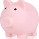 H&W Mini Piggy Bank, Plastic Coin Bank, Unbreakable Money Banks, Cute Piggy Banks for Kids, First Money Box, Best Birthday Gifts Home DecorationPink (Small)
