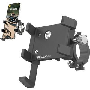 Aluminum Phone Holder for BikeUniversal Bike Cell Phone Holder Fits All Phones 4-7",Waterproof & Shockproof Motorcycle Phone Mount,360 Rotation Bicycle Phone Mount for E-Bike,Scooter,ATV