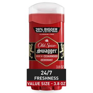 Old Spice Aluminum Free Deodorant for Men Red Zone Collection, Swagger Invisible Solid, Lime & Cedarwood Scent, 3.8 Oz (3.8 Ounce (Pack of 1))