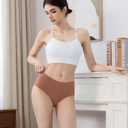 Womens Seamless Underwear for Women No Show Hipster Panties Invisible Light Mid Rise Ladies Briefs 3 - Pack (Pink, M)