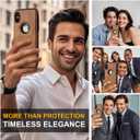 Unique Design Luxury Leather Business Phone Case for iPhone X & iPhone Xs Anti-Slip Scratch Resistant Ultra Slim Protective Case (2018,5.8) (Brown)