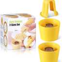 2 Sizes Corn Peeler - Corn Stripper for Corn on the Cob, Corn Cutter with Safety Handle (Yellow- 2 Different Sizes)