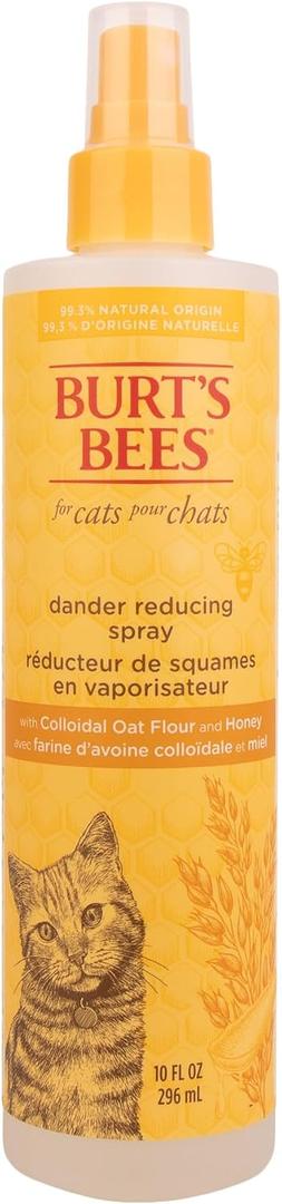 Burt's Bees for Pets Cat Dander Reducing Spray with Colloidal Oat Flour and Honey, Waterless Grooming Spray for Dry Skin & Dandruff Control, Cat Dander Remover for Allergy Support, 10 Fl Oz - 2 Pk