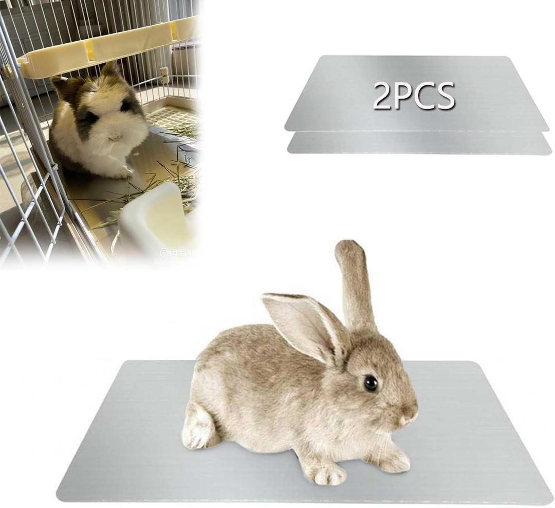 Rabbit Cooling Pad, 2PCS Hamster Cooling Pad Pet Cooling Mat for Rabbit Bunny Hamster Guinea Pig & Other Small Pets Stay Cool This Summer - Bite Resistance Pet Cool Plate Ice Bed