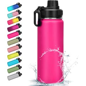 18 oz Stainless Steel Water Bottle with Spout Lid, Vacuum Insulated Double Wall Water Bottle Wide Mouth Leak Proof BPA Free Keeps Cold 18 Hours or Hot 8 Hours(Light Army Green)