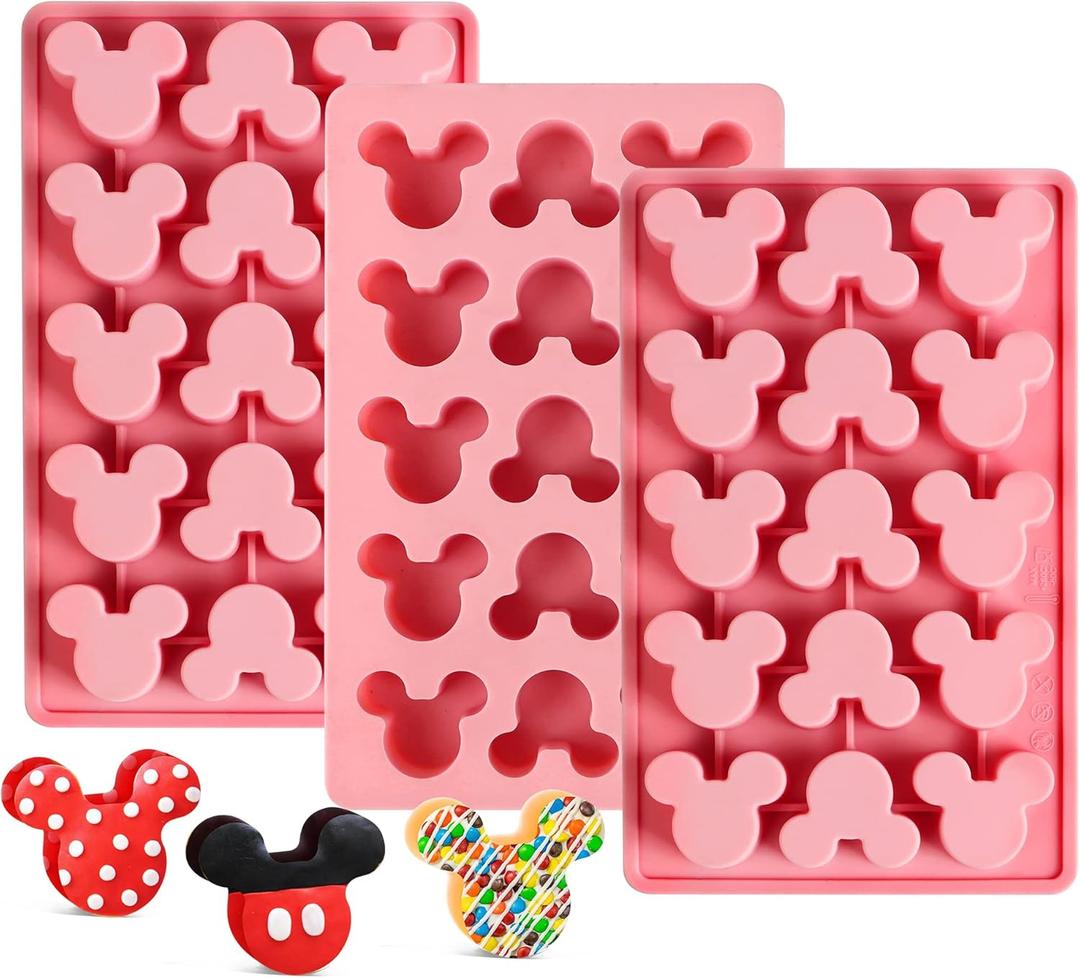 Sidosir 3Pcs Gummy Mouse Candy Molds, Non-stick Silicone Candy Molds for Making Crayons, Chocolate,Cake Pops, Ice tube,wax melt