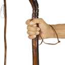 Vive Wooden Walking Stick for Hiking - Balance & Hiking Staff - Wood Walking Stick for Men, Women, Seniors - Strong, Non-Slip Wood Cane for Stability - Handcrafted, Waterproof, Leather Wrist Strap, 55 Inch