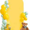 7.2FT Wedding Arch Cover Yellow Gold Spandex Fitted Wedding Arch Stand Covers Round Top Chiara Backdrop Cover for Birthday Party Ceremony Banquet Decoration