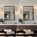 Modern Brass Wall Sconce,18" Gold Wall Sconces,Bathroom Vanity Light Fixtures with Vertical Striped Glass Tube,Modern Lamp Lighting for Bedroom,Living Room,Hallway,Staircase,Mirror