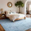 6x9 Ft Large Shag Rugs for Living Room Decor, Ultra Soft Fluffy Furry Area Rugs for Bedroom Indoor Floor, Aesthetic Carpet for Kids Home (Light Blue)