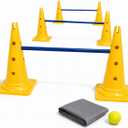 Dog Agility Equipment, 20-Inch Hurdle Set, 10.6 oz Weighted Cones