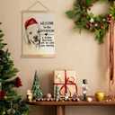 JOQUXI Funny Christmas Golden Retriever Bathroom Wall Art Decor, Christmas Bathroom Decor, Funny Santa Hat Golden Retriever Framed Artwork Poster Prints for Washroom Restroom, 12x16 Inch