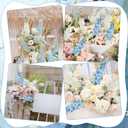 10 Pcs Delphinium Artificial Flowers for Decoration, 33.86 Inch Long Stem Larkspur Fake Flowers Light Blue Faux Silk Bouquets for Tall Vase Wedding Home Decor Floral Arrangements(White+Blue)