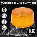 LE228 (Mini) Amber LED USB Rechargeable Strobe Beacon | Selectable Rotation & Flash Modes | Strong Magnetic Base for Car Truck Emergency Construction | Energy Class A++
