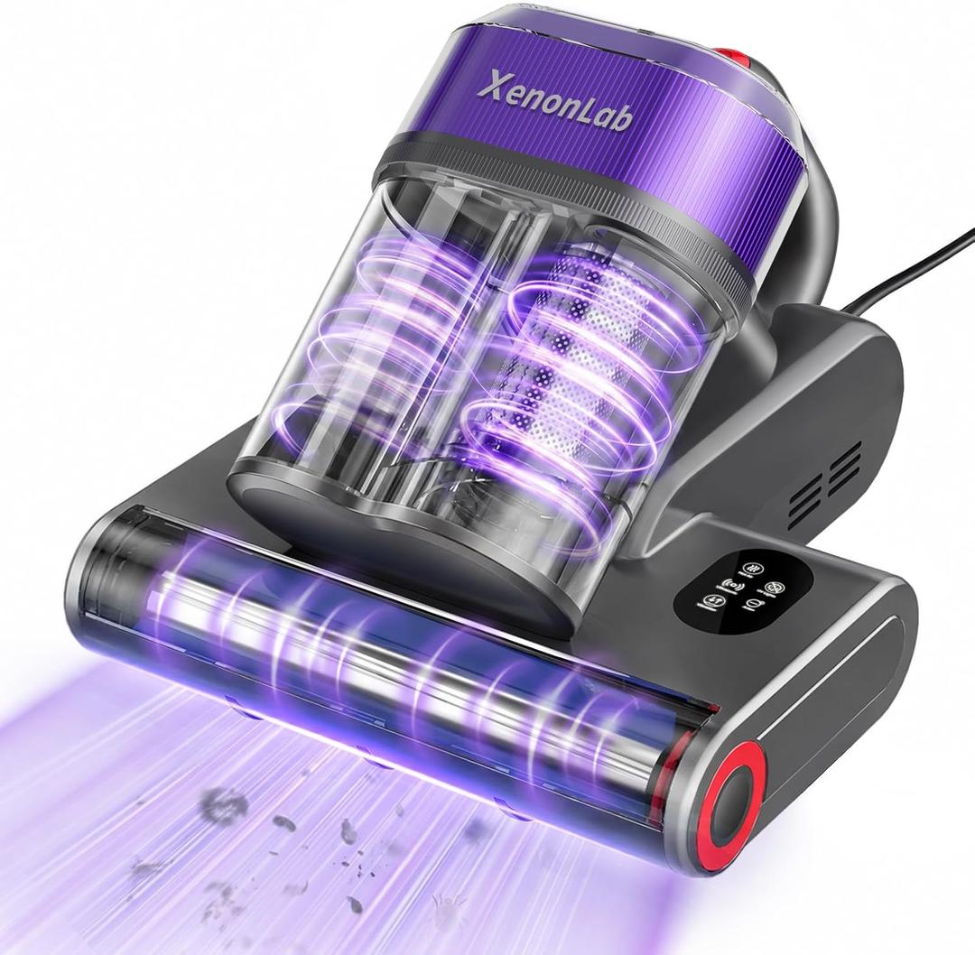 Mattress Vacuum Cleaner, 18000Pa Bed Vacuum Cleaner, 275nm UV-C Light & Ultrasonic 140F Heat with High-Speed Deep Tapping, Versatile Handheld Vacuum for Bed, Sofa, Couch, CribCorded