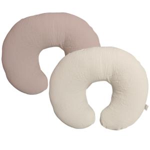 Nursing Pillow Cover,Muslin Cotton,Removable Cover for Breastfeeding Pillows, 2-Pack Pillow Covers, Ultra-Soft Baby Nursing Pillow, Fits Newborn Feeding Pillow 22.5IN*18IN (Sand) (Wheat)