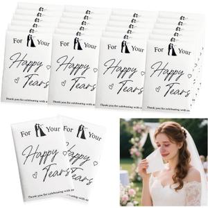Happy Tears Wedding Tissues for Guest Welcome Favor Bags 3 Ply 10 Sheets, Soft Facial Tissues for Wedding Day Welcome Bags Essentials Stuffers Emergency Kit (24 Pack-240 Sheets)