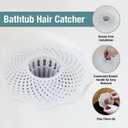 Danco Bathtub Drain Hair Catcher with in-Drain Basket and Strainer Pegs, fits 1.8″ Tub Drains, Protects Drains from Clogs, White, (10306)