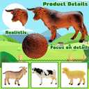BOLZRA Farm Animal Figurines, Realistic Plastic Animals Toys with Fences Building Blocks, Farm Figures Playset Educational Christmas Birthday Gift for Kids & Toddlers, 53 PCS