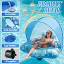 Motorized Pool Floats for Adults with Canopy, 48" x 48"