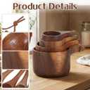 8 Pcs Wooden Measuring Cups And Spoons Set, Solid Acacia Wood, Laser Engraved Measurements, Nesting Design, Kitchen Accessories for Dry Ingredients, Baking and Cooking