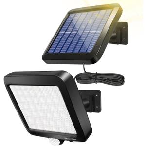 Shuniu Solar Wall Lights Outdoor with Motion Sensor, 56 LEDs Ultra Bright IP65 Waterproof Separable Solar Porch Light, 16.4 ft Cord Security Light for Patio Yard Deck Garage Driveway Porch Fence