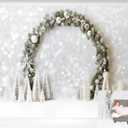 Kate Christmas Photography Backdrop White Christmas Bokeh Background Winter Snow Children Photo Backdrop Photo Booth Props, 7x5ft