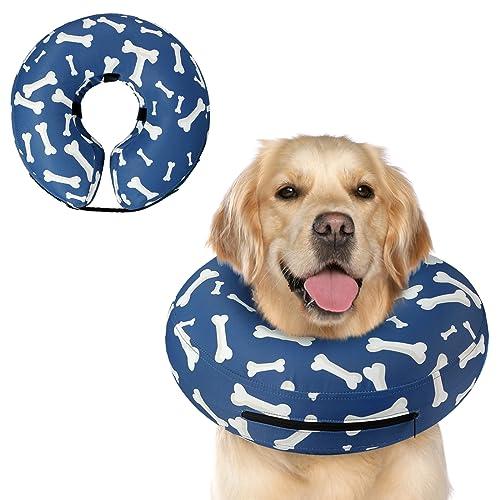 Supet Inflatable Dog Cone Collar Alternative After Surgery, Dog Neck Donut Collar Recovery E Collar, Soft Pet Cone for  Large Dogs,