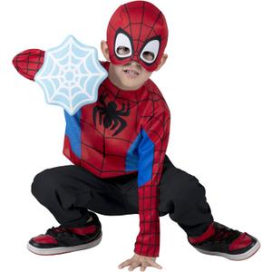 Marvel Spidey Toddler Dress-Up Box - Long-Sleeved Top with Printed Design Plus Fabric Half Mask and Foam Web Shield (3T-4T) Multi Marvel Spidey Toddler Dress-Up Box - Long-Sleeved Top with Printed Design Plus Fabric Half Mask and Foam Web Shield (3T-4T) Multi