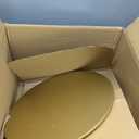 Round Wood Side Table, Coffee Nightstand Cocktail Drink Modern Accent Circle End Table, Wood Pedestal Base for Living Room, Bedroom, Small Spaces, Offices, Gold, 21.6" H x 15.7" L x 15.7" W