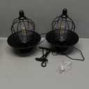 pearlstar 2 Pack Solar Lantern Outdoor Hanging Light Waterproof Metal Solar Lamp for Yard Garden Pathway Patio Porch Decor(Black)