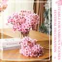 Tigeen 36 Pcs Artificial Cherry Blossom Flower Silk Cherry Blossom Branches 15.7 Inch Fake Floral Branches Bundles Faux Flower Stems for Vase Home Wedding Table Centerpiece (Pink)