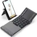 iClever Foldable Keyboard with Touchpad, BK08 Portable Tri-Folding Bluetooth Keyboard for iPad, iPhone, Windows, Mac & Android  Connect Up to 3 Devices (Dark Grey)