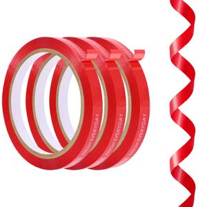 Olaismln Bag Sealing Tape, 3/8 inch x 66 yd Red Poly Tapes, Plastic Produce Bags Tape for Meat Cake Bread Icing (1Pack)