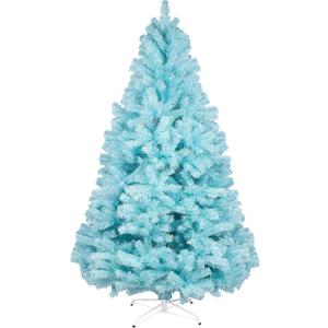 6FT 1,300 Tips Artificial Christmas Pine Tree Fake Xmas Spruce Trees Holiday Decoration with Metal Stand Easy Assembly for Outdoor and Indoor Decor Blue